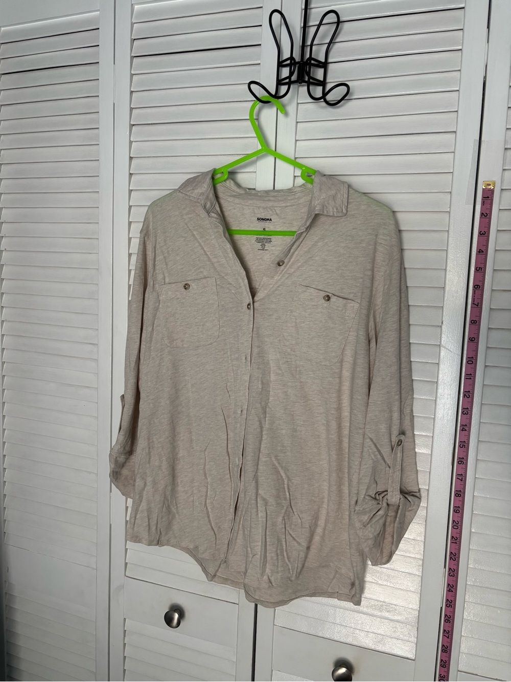 Sonoma Light Taupe Button-Down Women’s Shirt